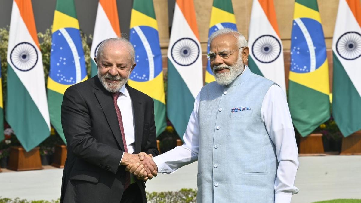 Prime Minister Narendra Modi meets Brazilian President Luiz Inacio Lula da Silva